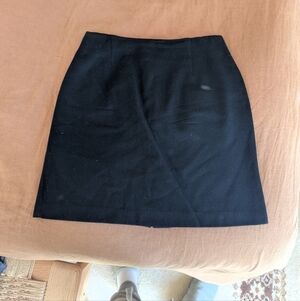Vintage Retro Mini Skirt Black Wool 8